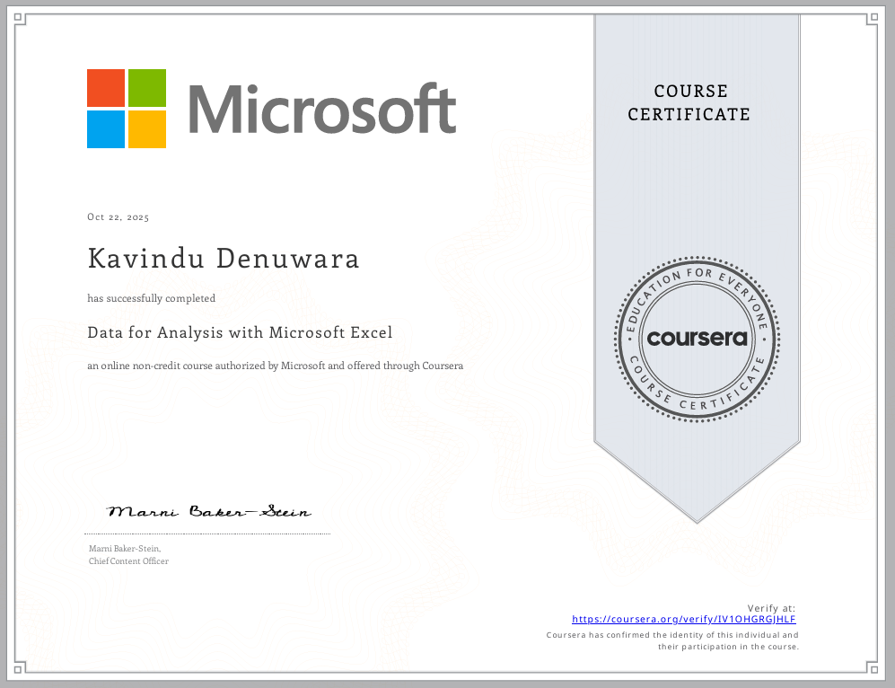 Course Certificate